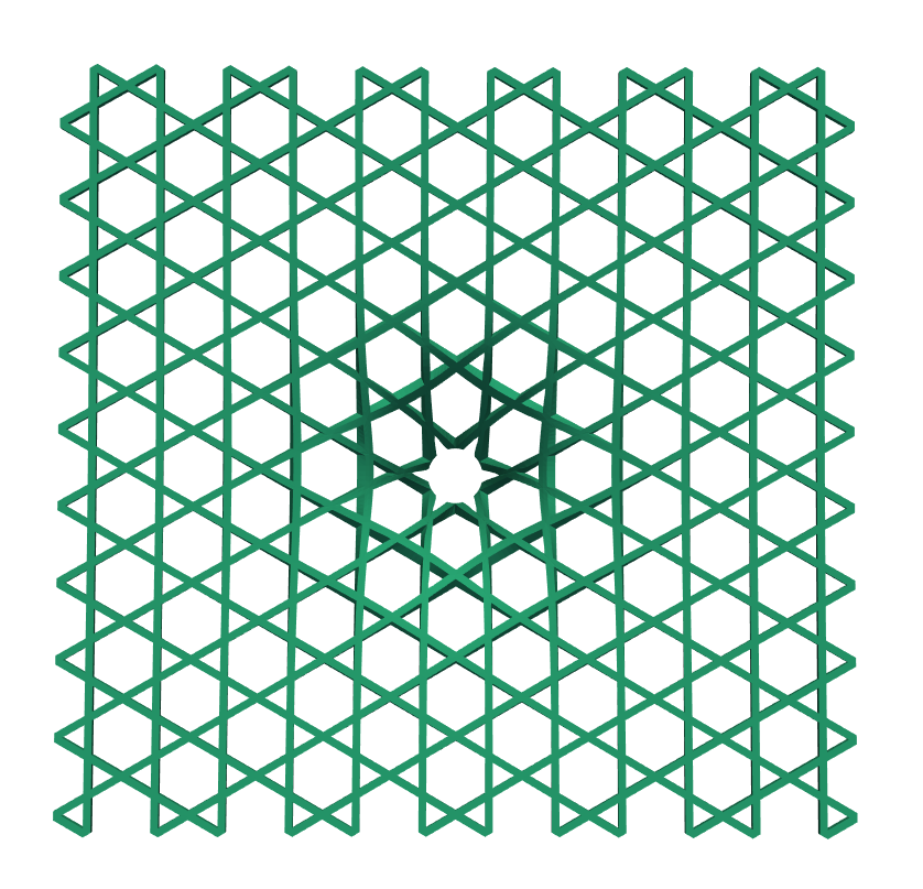 Top view of building with Kagome pattern
