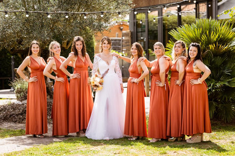 Demoiselles d'honneur terracotta