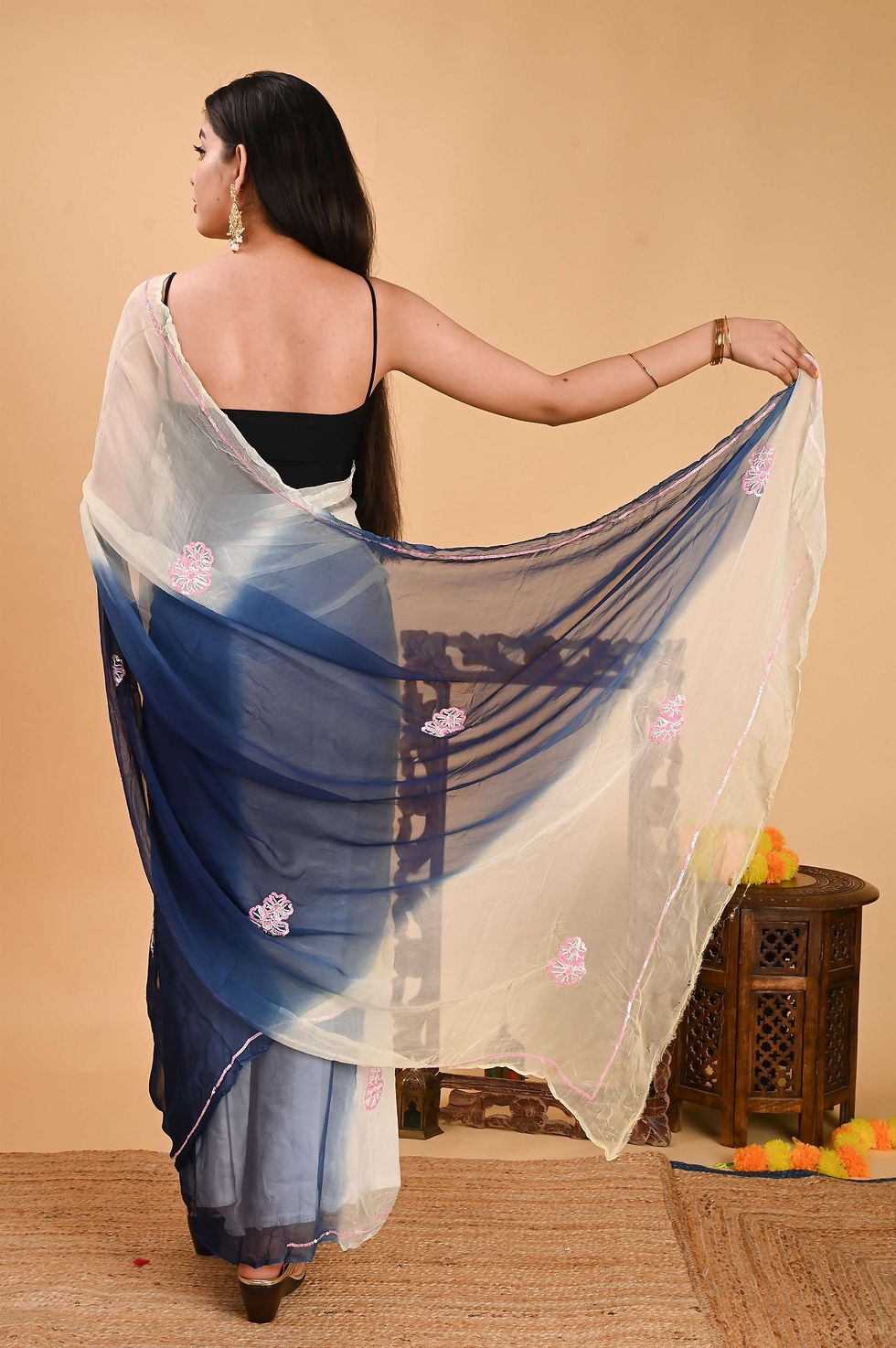 Thumbnail: Chiffon multi colour saree 