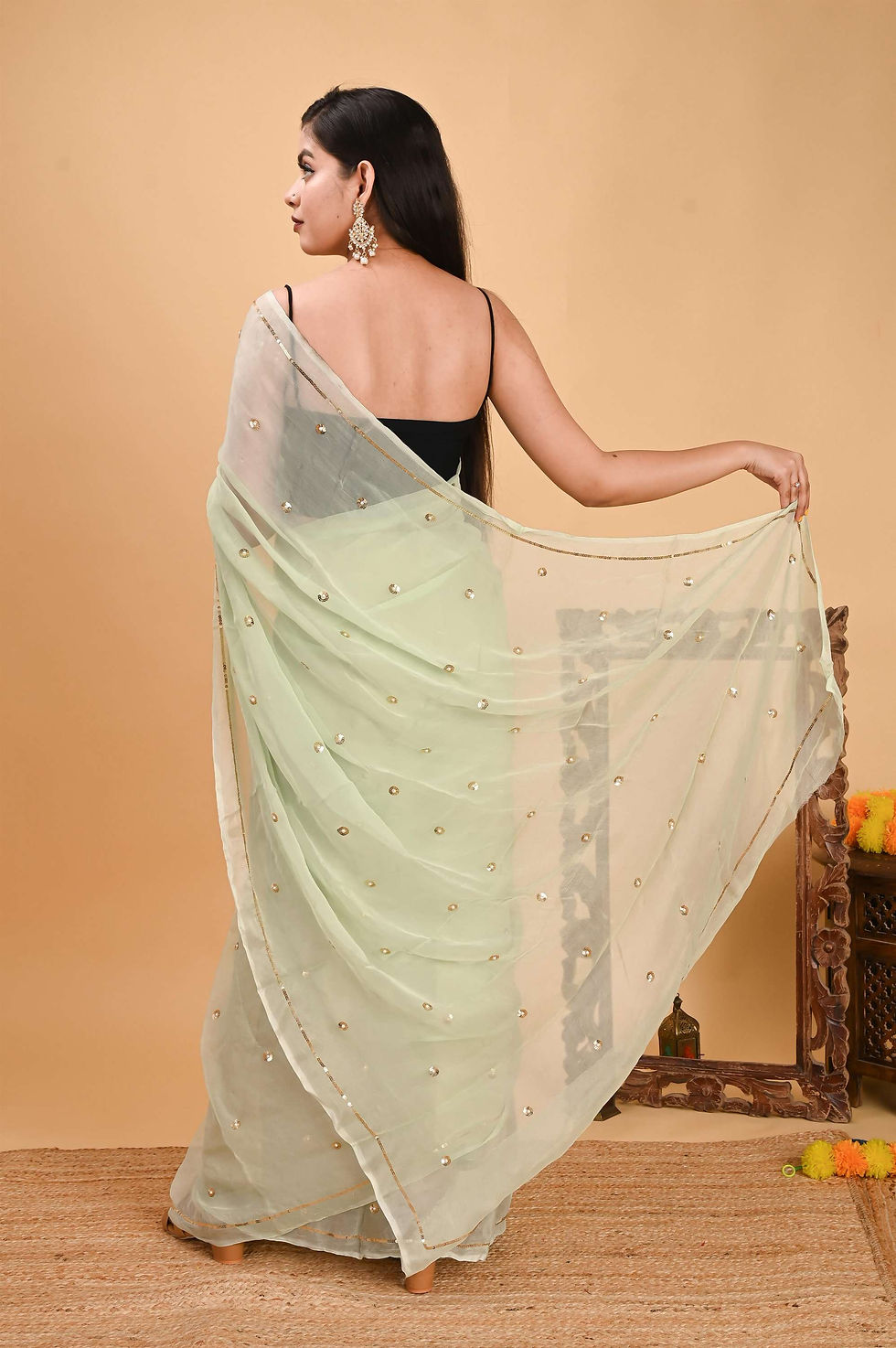 Thumbnail: Chiffon english saree 