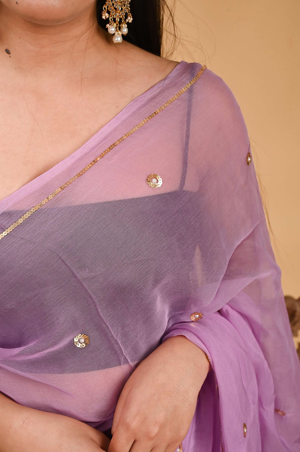 Thumbnail: Chiffon purple special saree