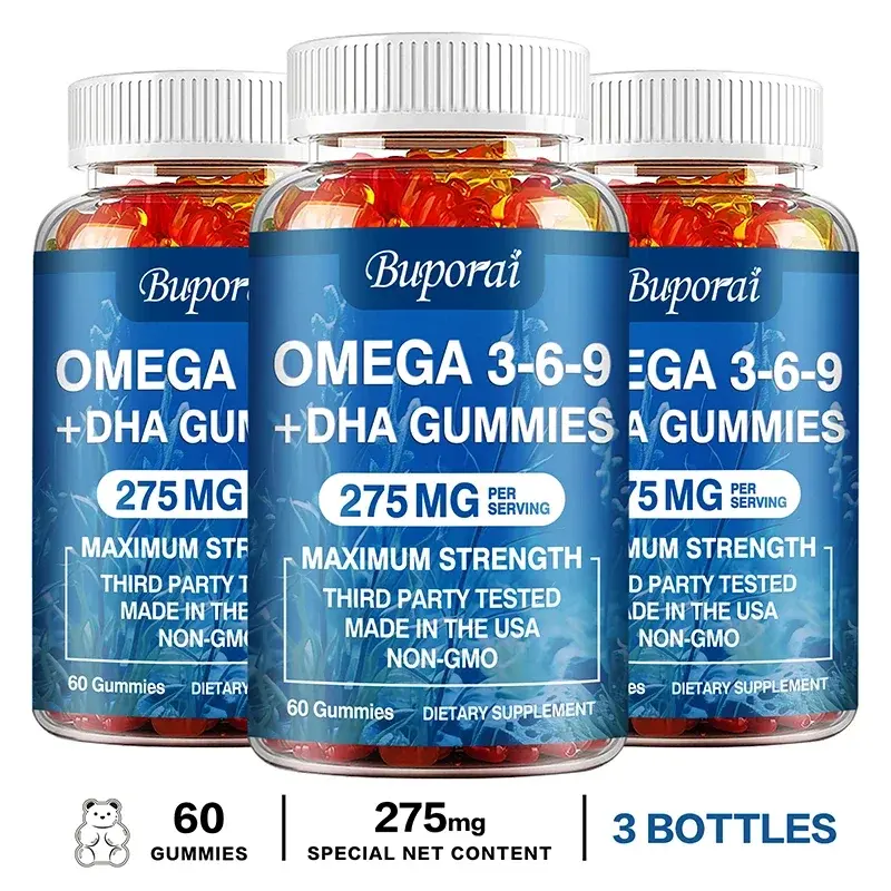 Thumbnail: Omega 3 6 9 + DHA Gummies - Brain Health, Enhances Concentration, Memory, Improv