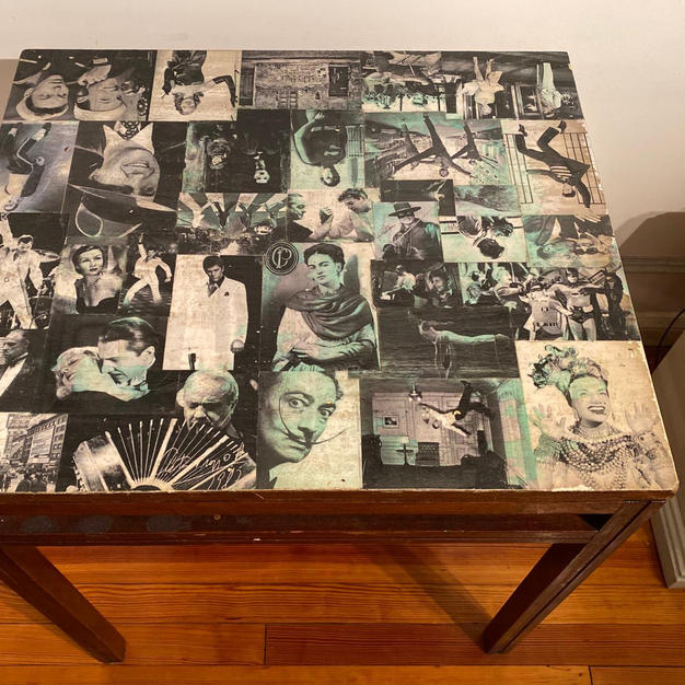 Antigua Mesa Michael Thonet (con Collage)