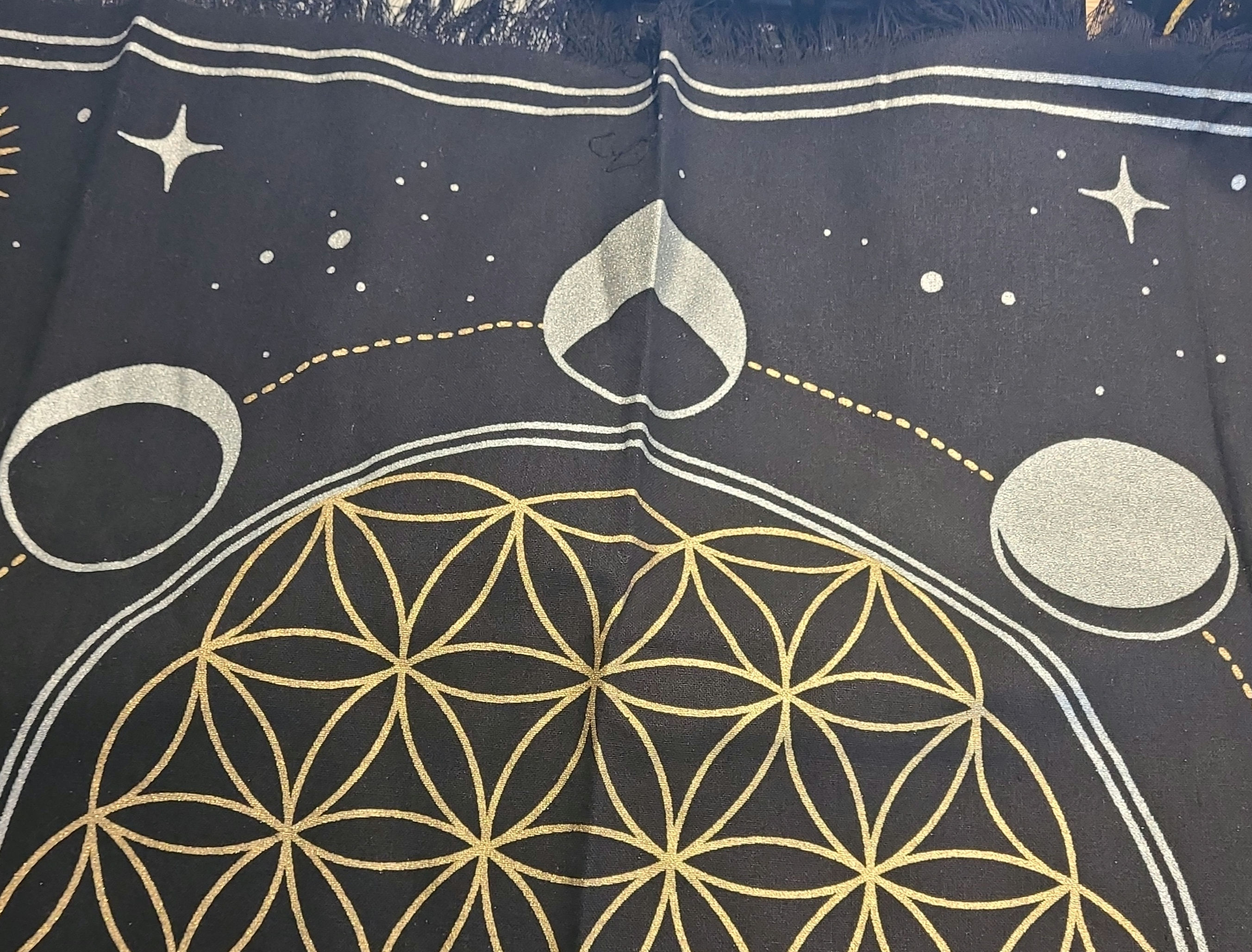 Phases of Moon w/ Flower of Life