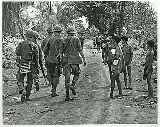 Soldiers in a Vietnam Village