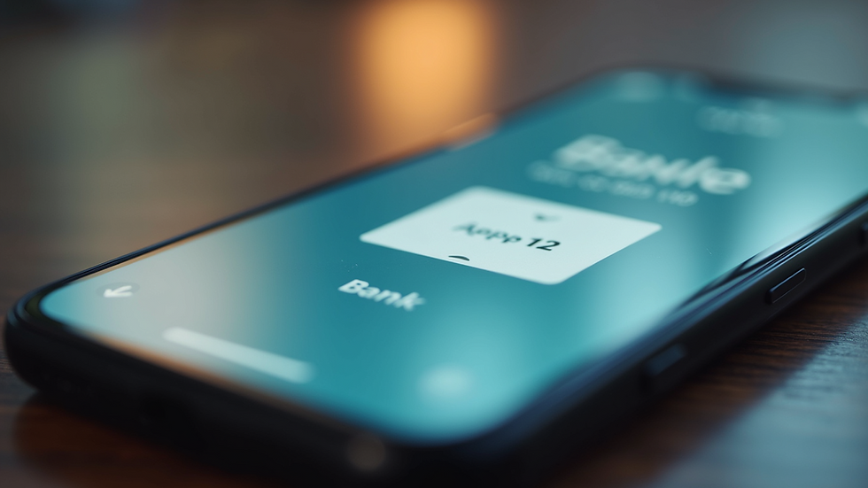 Close-up view of a smartphone displaying a banking app