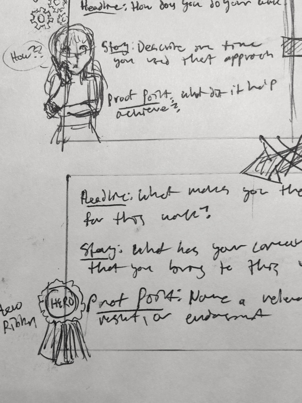 Storyboard sketches