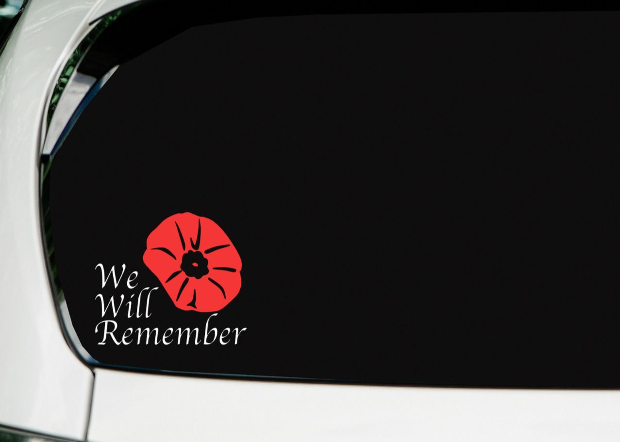 We Will Remember Poppy Decal