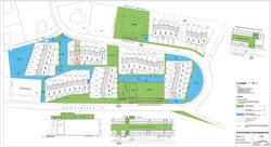 Das zu verkaufende Haus (markiert) in der Siedlung