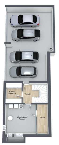 Untergeschoss mit der Garage