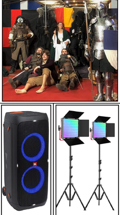 Costume location caen calvados Normandie décors son lumière projecteur enceinte fond coffre meubles bannières