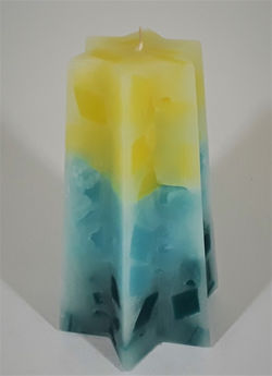 Yellow and Teal 6 Point Star 2