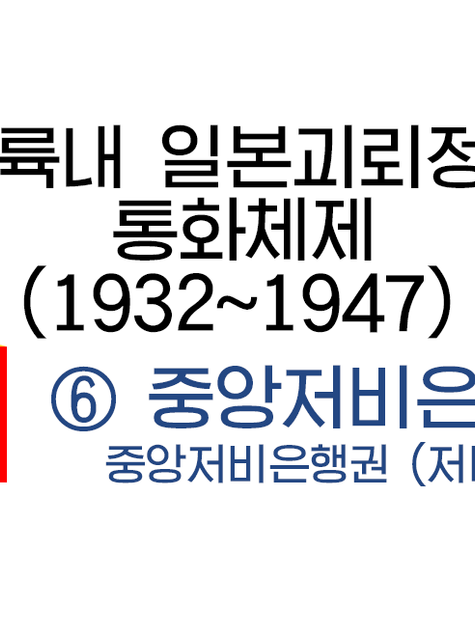 대륙내 일본괴뢰정부 통화체제 - ⑥ 중앙저비은행 (중화민국 남경국민정부) 