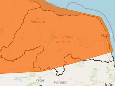 Alerta laranja: Inmet publica novo aviso de chuvas intensas no RN nesta segunda-feira (17)