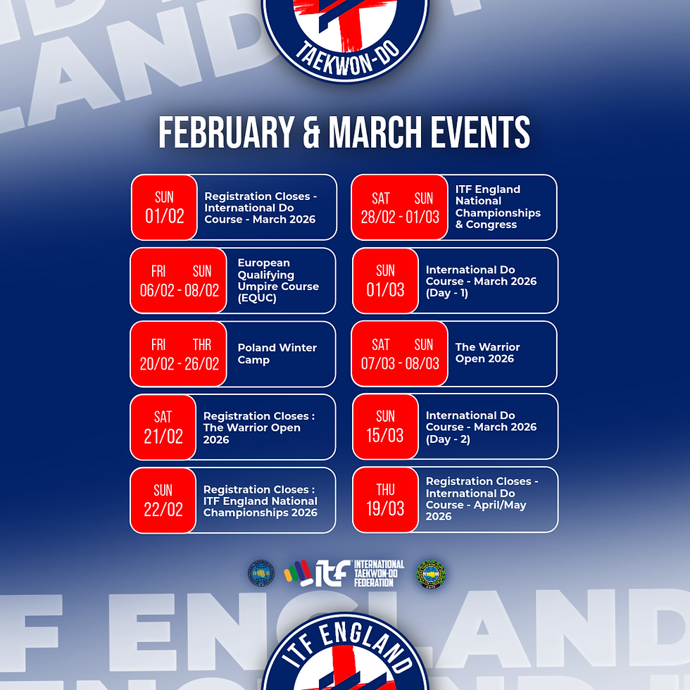 ITF England Events Calendar - February & March Events 2026