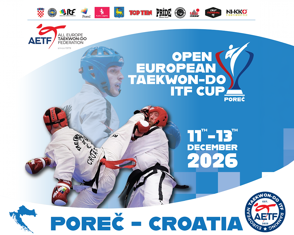 AETF Open European Taekwon-Do ITF Cup 2026 Official Event Poster and Deadlines