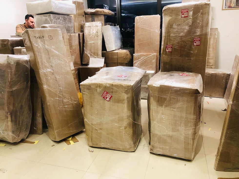 Imran Quick Movers high quality furniture packing with stretch wrap in Dubai UAE