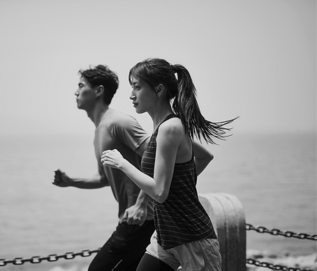 Couple jogging together, reconnecting through a shared healthy activity.
