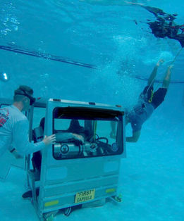 Submersible car prop underwater