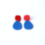 Boucles d’oreilles pendantes Mona rouge et bleu Kadisha