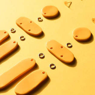Yellow colored stainless steel earrings