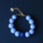 Bracelet de perles bleu Paolo, argile polymère fait main et chaîne en laiton doré, ajustable, création Kadisha