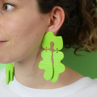 Boucles d'oreilles pendantes originales vertes Carmen