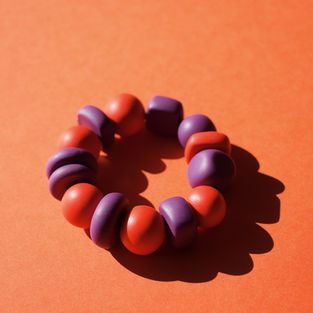 Bracelet colorées audacieux orange et violet