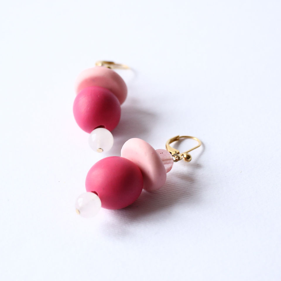 Boucles d’oreilles rose tendre Kadisha automne 2025