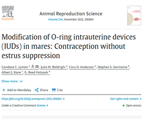 Uso de dispositivos intrauterinos para  contracepção em éguas.