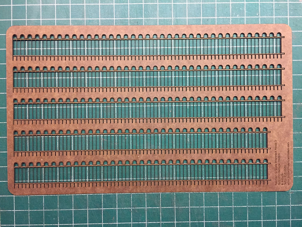 O Scale PRR Hairpin Intertrack Fence, 7/8" Tall, 44" Long