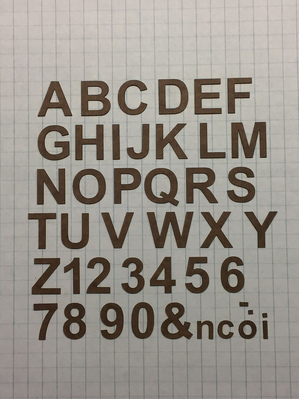 Thumbnail: Arial Bold 5/8" (.625") Tall Laser Cut Letter Set (+/- 150 pcs.)