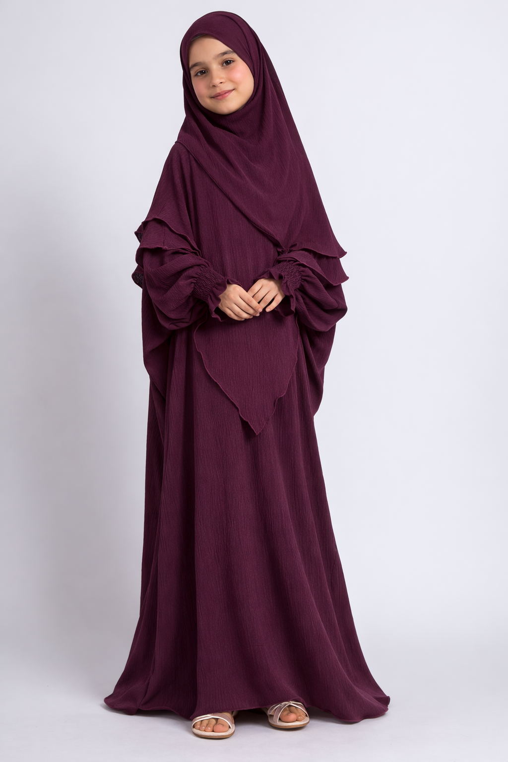 Junior Girls Abaya with Khimar Set