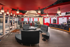 Modern Credit Union lobby seating area