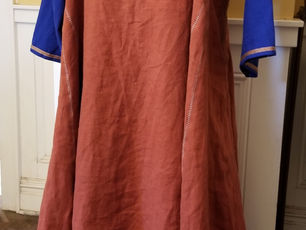 Blue and Rust Viking Dress