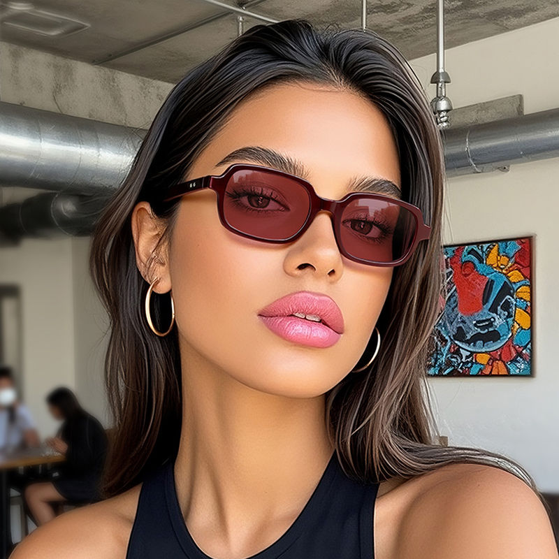 Protective Glasses New Small Rectangle Sunglasses Fashion Colorful Lens Shades