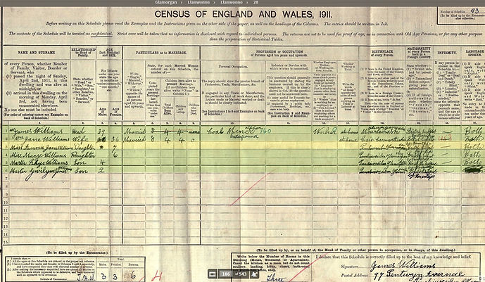 1911 Wales Census Granshire.jpg