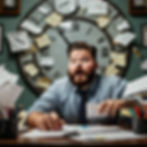 man struggling with deadlines