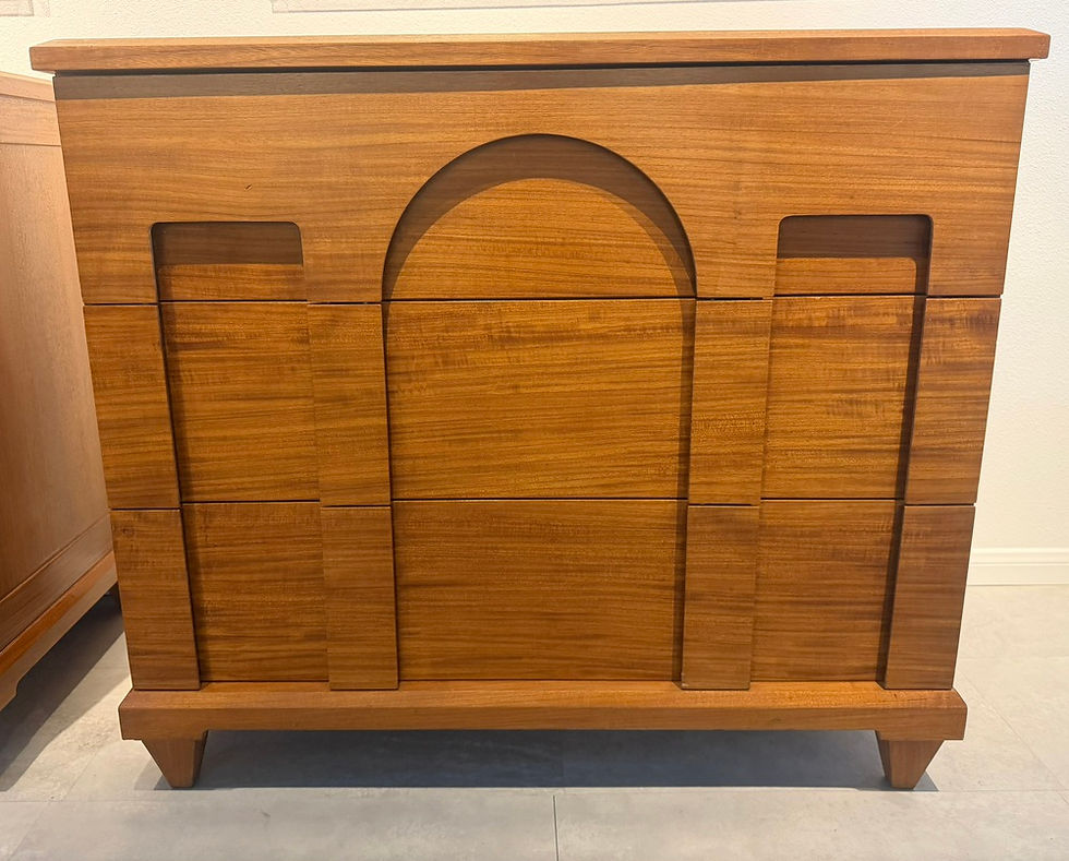 Thumbnail: Pair of Italian Modern Teak Chests,  Angelo Donghia, 1980s