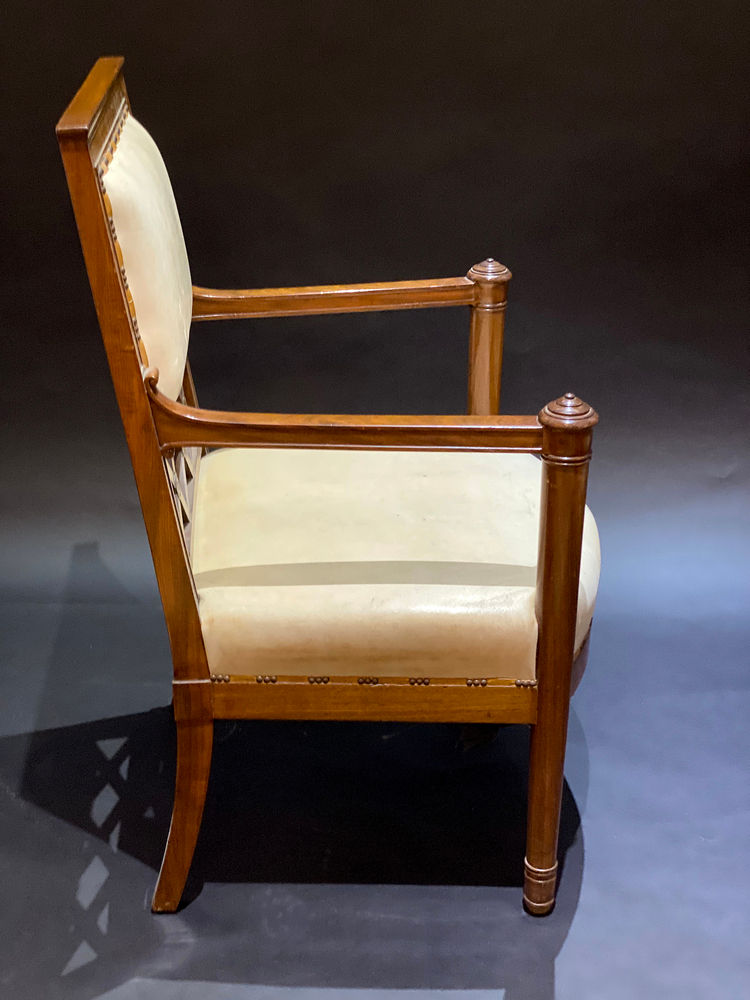 Thumbnail: Pair of Important French Consulat Arm Chairs 