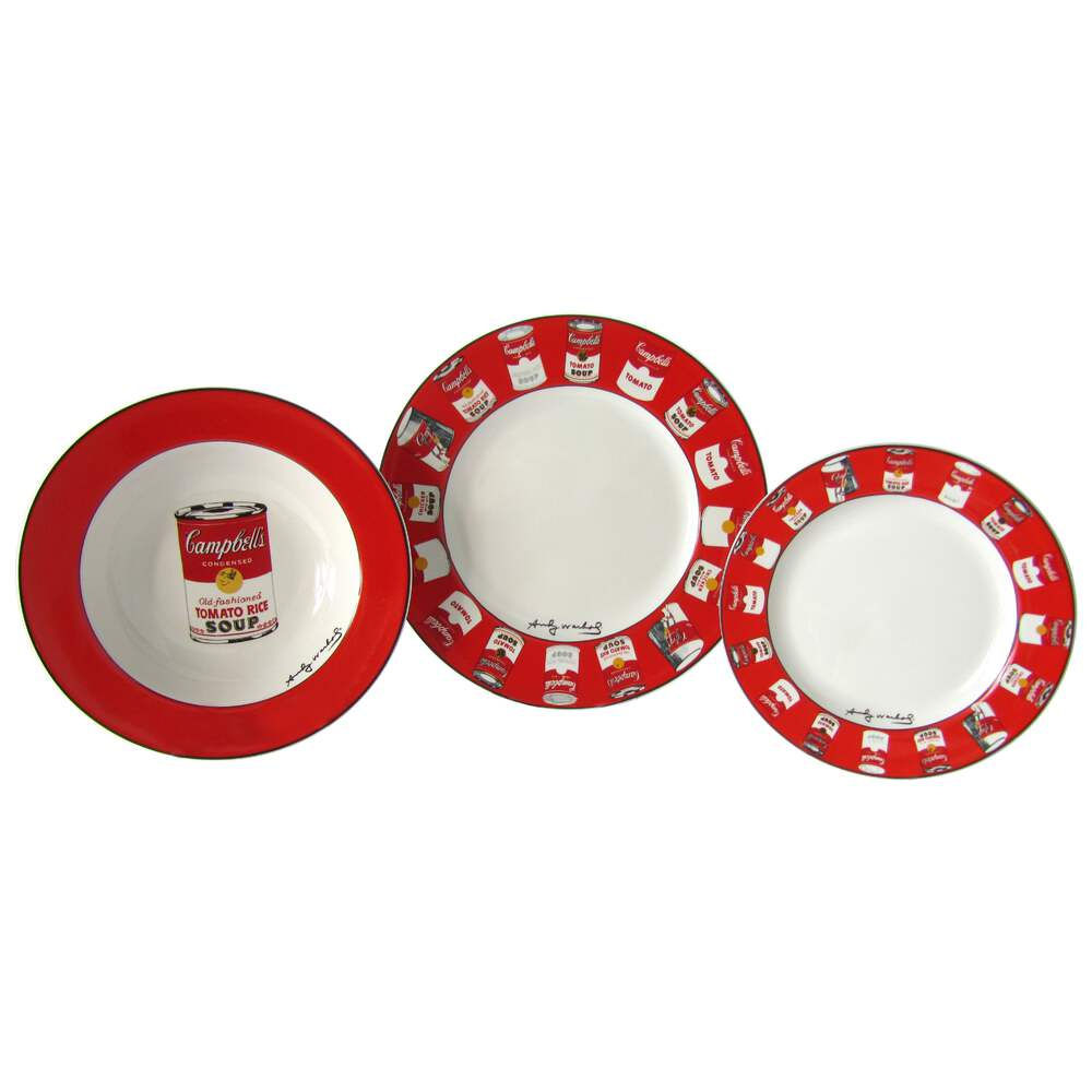 Set of 36 Place Settings Andy Warhol Campbells Soup Dinnerware