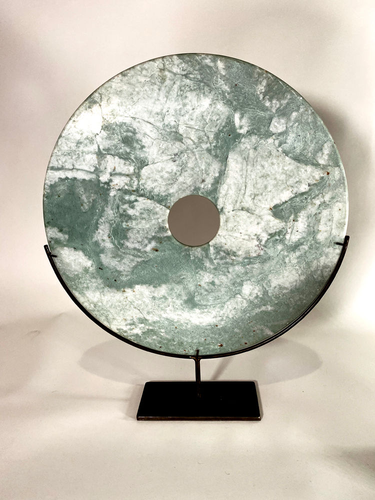 Thumbnail: Set of 3, 19th Century Chinese Jade Discs on Stands