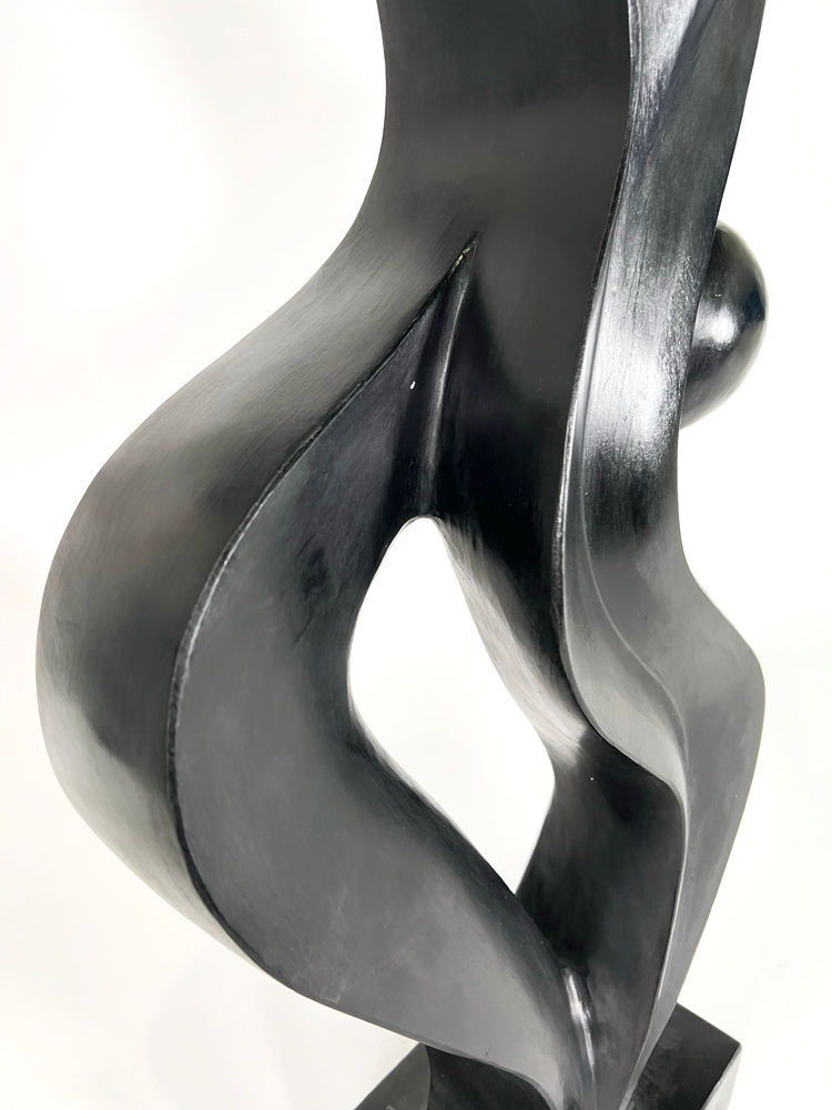 Thumbnail: "Amadea" Swiss Modern Black Basalt Marble Abstract Sculpture