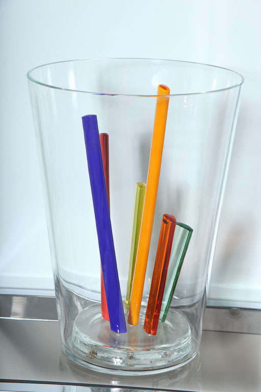 Thumbnail: Attributed to Ettore Sottsass, Glass Centerpiece, Vase or Sculpture