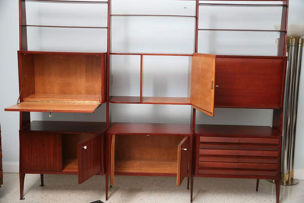Thumbnail: Rare Italian Modern Mahogany Tall Bookcase
