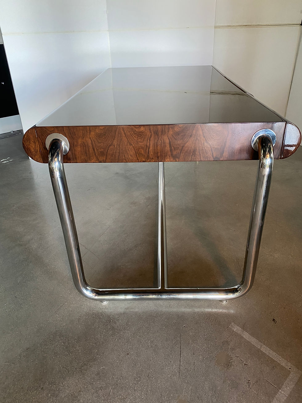 Thumbnail: American Modern Palisander and Chrome Desk, Leon Rosen For Pace