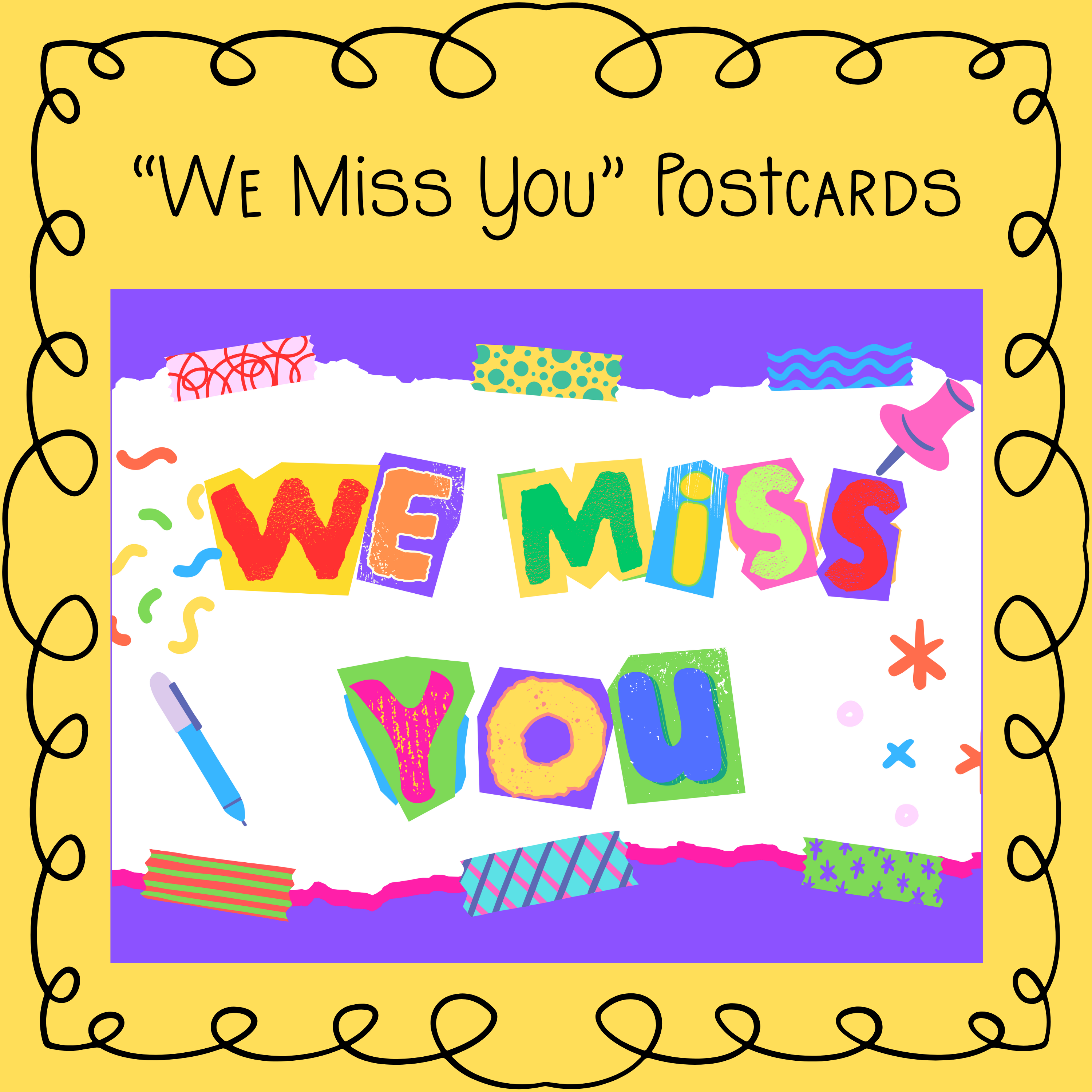 "We Miss You" Postcard