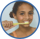 teenager brushing teeth
