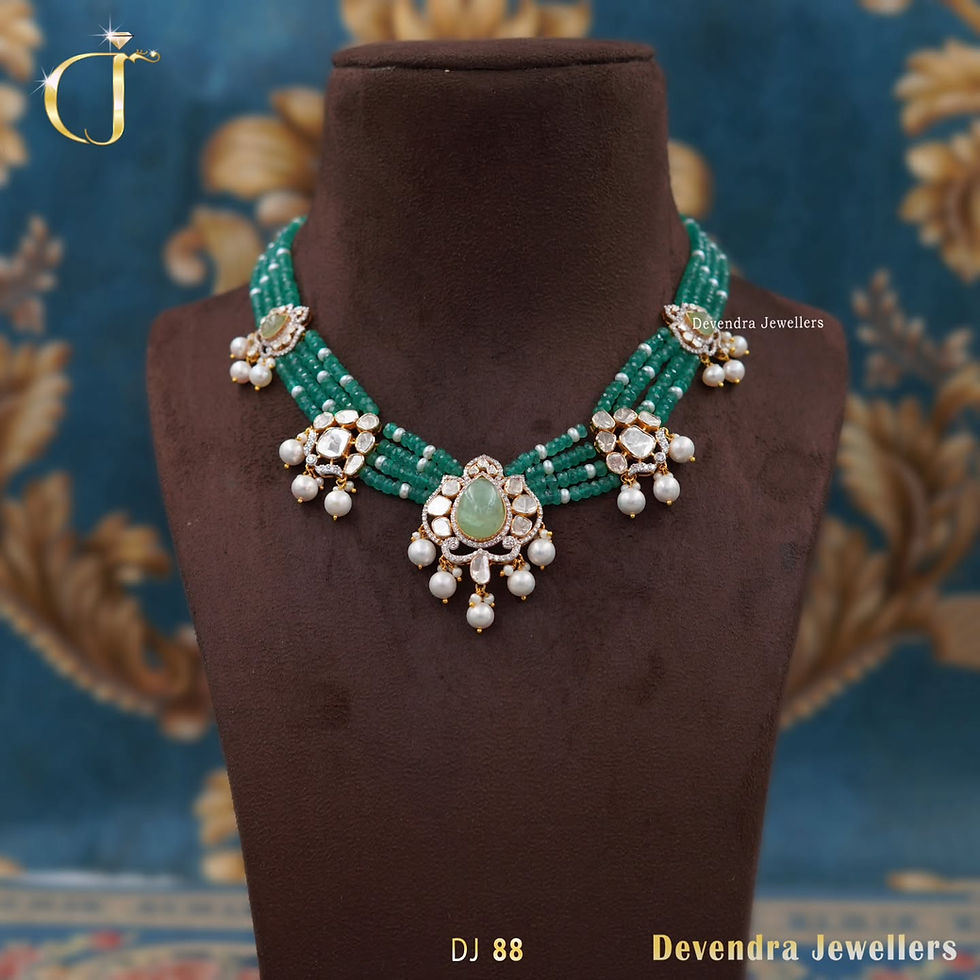 Handcrafted Heritage Polki Jadau necklace featuring IGI-certified uncut diamonds, vibrant gemstones, and intricate meenakari