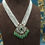 Thumbnail: Polki diamond gold pendant set with earrings, handcrafted in 14KT gold with emeralds, pearls, and uncut diamonds – bridal and